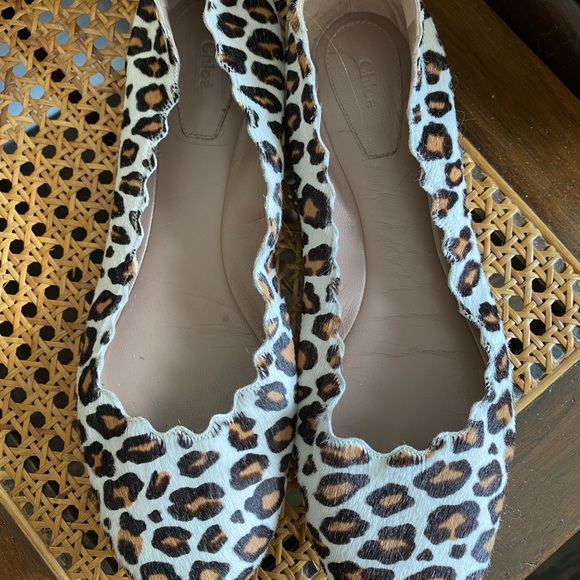 Chloe “Lauren” pony hair leopard print ballet flats barely worn - Picture 2 of 4